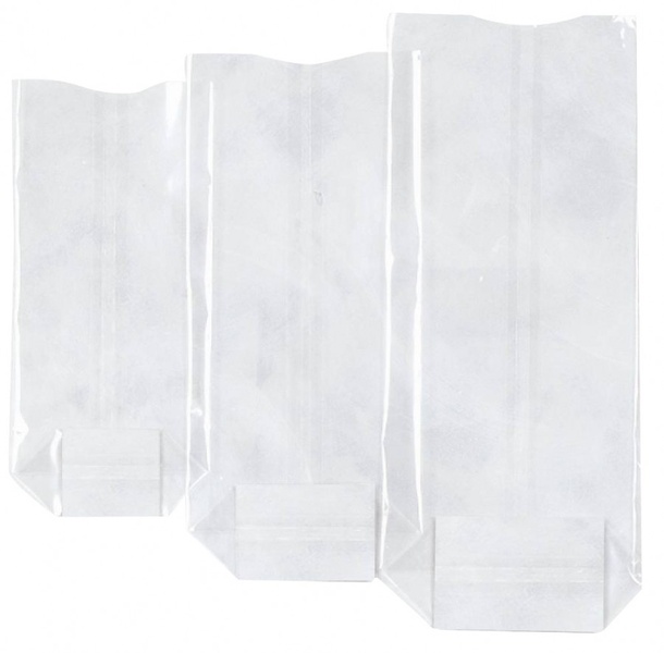Celofánový sáček s křížovým dnem 155x255x60 mm