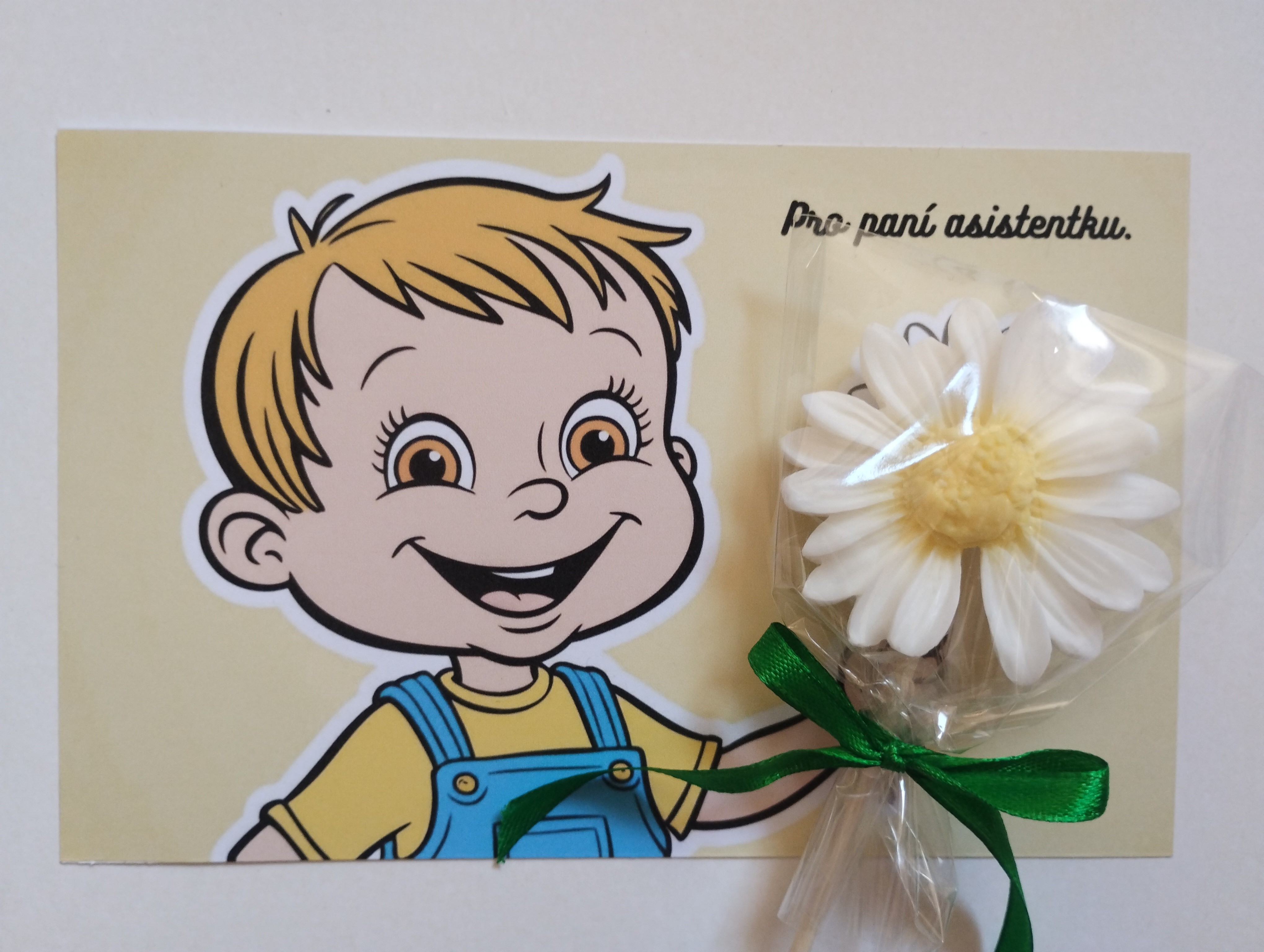 Mýdlová kytička pro paní asistentku - chlapec